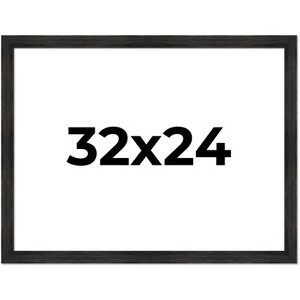PosterPalooza | 32x24 Wide Barnwood Picture Frame, UV Acrylic, 6 Finishes - Grey, Brown, White, and Black - 1 of 4