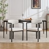 KWPZQEB Wooden Dining Chairs Set of 2, Modern Fabric Upholstered Kitchen Side Chairs, Farmhouse Dining Room Armchair with Solid Wood Legs - 2 of 4