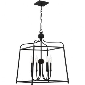 Crystorama Lighting Sylvan 4 - Light Chandelier in  Black Forged - 1 of 1