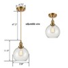 Claxy Modern Brass Globe Seeded Glass Pendant Lights Golden Finish - 3 of 4