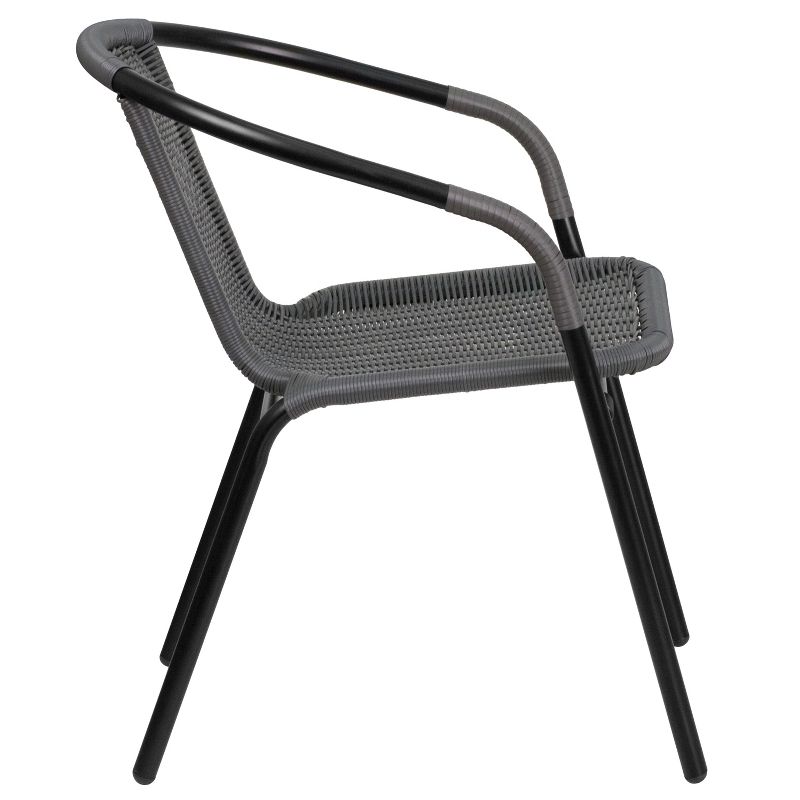 Flash Furniture Lila 4 Pack Rattan Indoor-Outdoor Restaurant Stack Chair, 5 of 16