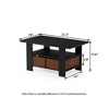 HOMLUX 31" Coffee Table Modern Living Room Furniture with Storage Bin Drawer & Open Shelf - 3 of 4