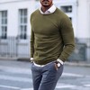 Men's Crew Neck Sweater Slim Fit Lightweight Sweatshirts Knitted Pullover for Casual Or Dressy Wear - 2 of 4