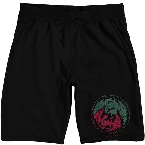 House Of the Dragon Dragons Circle Adult Black Sleep Pajama Shorts - 1 of 3