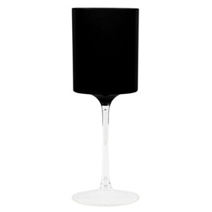 Posh Setting 9 oz Two tone Black/Clear Plastic Disposable Stemmed Wine Cup - 5 Pack - 1 of 3
