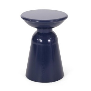 Large Iron Side Table - Navy Blue - 1 of 2