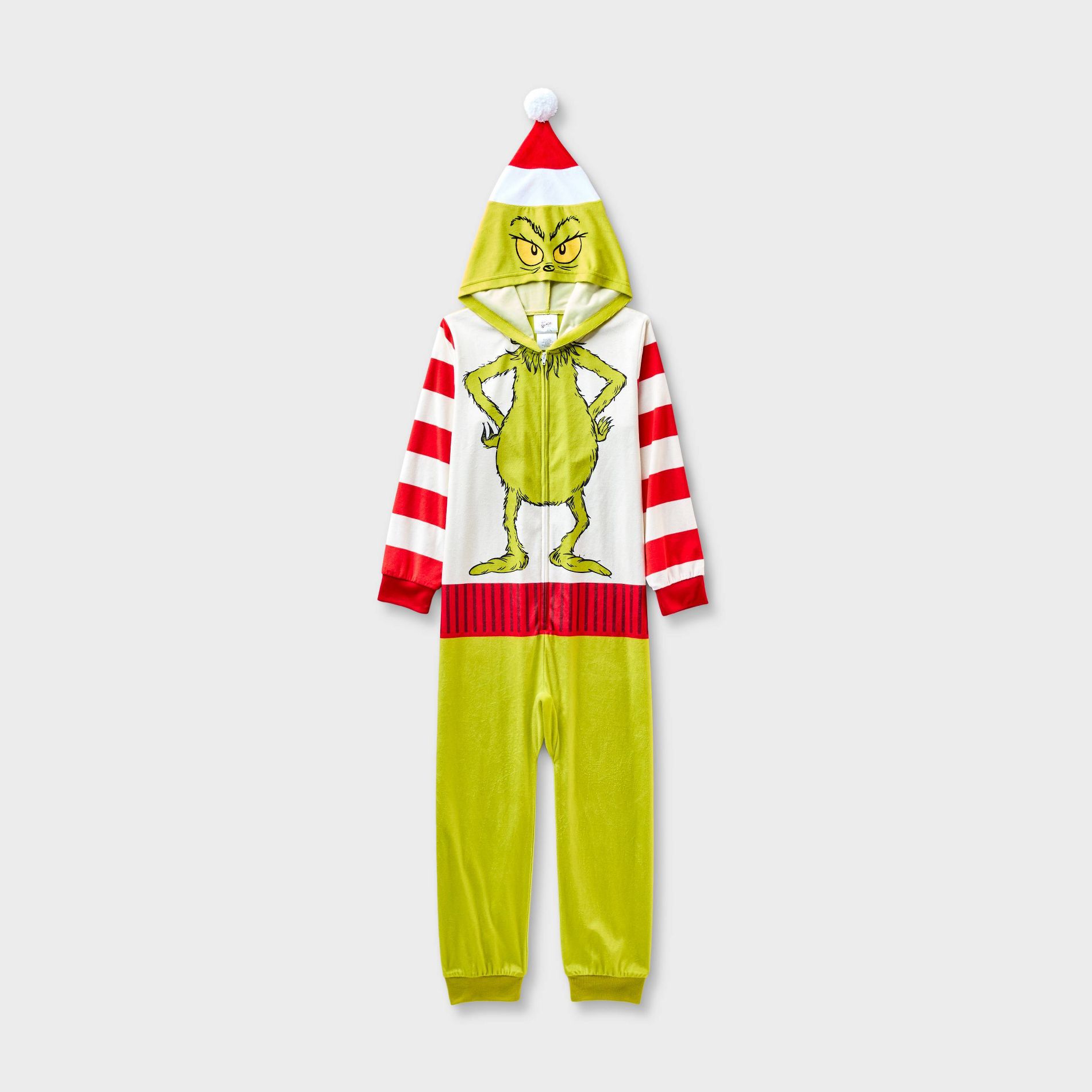 Kids' The Grinch Christmas Long Sleeve Union Suit - Green