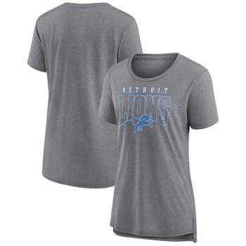 NFL Detroit Lions Women's Champ Caliber Heather Short Sleeve Scoop Neck Triblend T-Shirt