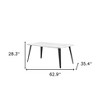 HomeRoots 63" White and Black Faux Marble and Metal Dining Table - 3 of 4