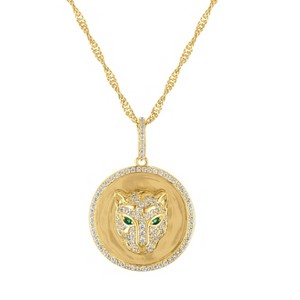 Ivy Sharpe 14K Gold Over Brass Cubic Zirconia Panther Necklace - 1 of 2