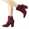 Allegra K Women's Round Toe Block Heel Ankle Booties - 2 of 4