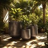 Rosemead Home & Garden, Inc. 3pc Concrete Weathered Outdoor Planter Pot Small Medium and Large with Drainage Hole Black - 3 of 4