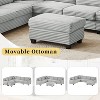 Upholstered Sectional Sofa L-shaped Sofa with Movable Ottoman & Side Storage Pockets - ModernLuxe - 4 of 4