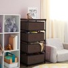 Juvale 4-Tier Tall Closet Dresser with Drawers - Clothes Organizer and Small Fabric Storage for Bedroom (Dark Brown) - 3 of 4