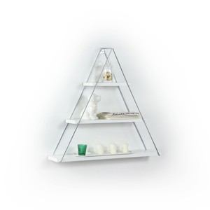 NicBex Rustic Metal Triangle/Geometric Floating Shelf Wall Mounted Corner Bracket Shelf for Books & Home Decor - 1 of 4