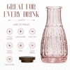 Elle Decor Color Glass Carafe with Wood Lid, Leak-Proof Glass Pitcher for Water, Juice, Mimosa Bar, Iced Tea,1 Liter, Dishwasher Safe - 4 of 4