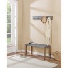 Alaterre Furniture 40" Davenport Faux Concrete and Wood Bench Light Amber: Modern Rectangular Entryway Seating with Storage - 2 of 4