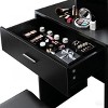 INFURNIC Vanity Tables Modern Makeup Desk with Large Storage and Adjustable Lighting for Bedroom, Black, 35.43"*15.75"*49.21" - 3 of 4