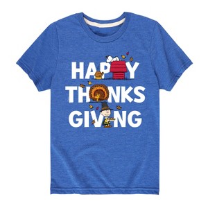 Boys' - Peanuts - Happy Thanksgiving Short Sleeve Graphic T-Shirt - 1 of 4