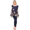 Women's 3/4 Sleeve Printed Erie Tunic Top with Pockets - White Mark - 2 of 3