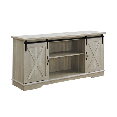 Modern Transitional Sliding Barndoor TV Stand for TVs up to 65"- Saracina Home