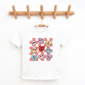 The Juniper Shop Candy Heart Smile Solid Toddler Short Sleeve Tee - 1 of 3