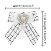 INSPIRE CHIC Women's Pre-Tied Neck Tie Tweed Ribbon Plaid Bowknot Brooch Pin with Rhinestones - 2 of 4
