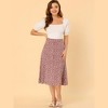 INSPIRE CHIC Women's Print Floral Peasant Elastic Waist A-Line Midi Skirts - 3 of 4