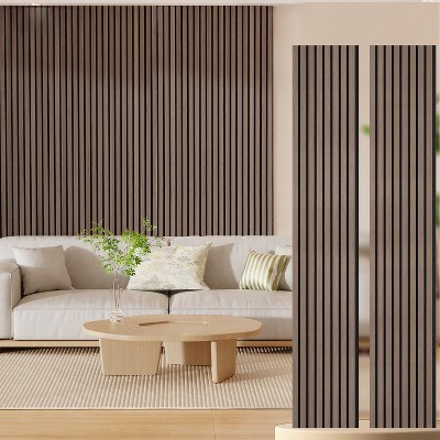 Dyonery Wood Slat Wall Panels 4 Pack 93.5" x 12.6" Soundproof Wall Panels