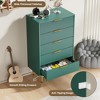 3 Drawer Dresser for Bedroom, 28"W Fluted Chest of Drawers with Gold Handles, Wooden Dresser Narrow Nightstand, Clothes Storage Organizer for Bedroom - 2 of 4