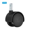 Unique Bargains Nylon Furniture Replacement 360 Degree Circlip Swivel Stem Casters with Brake - 3 of 4