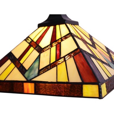 Vincent Bronze 49" Stained Glass Mission Island Pendant