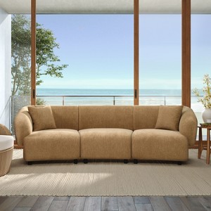 98.5" Curved 3-Seater Sofa – Plush Upholstery, Streamlined Contemporary Frame, Ideal for Modern Living - 1 of 4