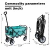 Racxily Collapsible Utility Wagon Cart-Lightweight Wagon with All-Terrain Wheels,Dual-Layer Pocket for Beach/Camping/Shopping (Foldable,225lbs) - 4 of 4