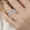 Pompeii3 3Ct Diamond Heavy Crossover Right Hand Ring 14k Gold or Platinum Lab Created - 3 of 4
