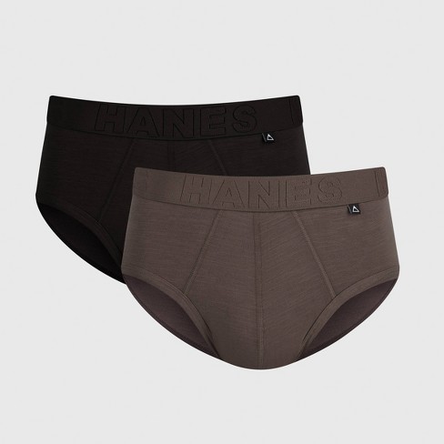 Hanes Premium Men's Explorer Briefs 2pk - Brown/black S : Target