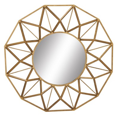 34" Modern Iron Geometric Star Wall Mirror - Olivia & May