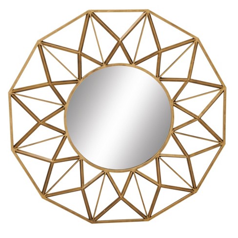 34 Modern Iron Geometric Star Wall, 34 Round Decorative Wall Mirror Target