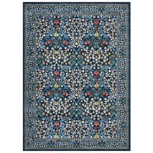 Washable Modern Floral Print Area Rug for Living Room Bedroom, Indoor Farmhouse Large Non Slip Floor Carpet for Kitchen Dining Room - 1 of 4