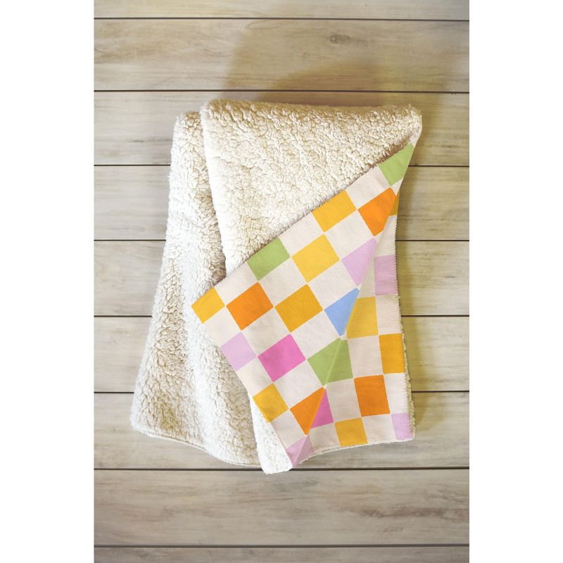 Iveta Abolina Eclectic Checker Check Cream Fleece Blanket - Deny Designs, 2 of 3