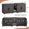 coucheta 55" Cat Litter Box Enclosure Furniture, Hiddden 3-IN-1 Wooden Cat Litter Cabinet with Barn Door & Double Rooms - 3 of 4