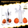 Angel Sar 11.8 FT Giant Halloween Inflatable Ghost with Spider & Pumpkin, LED Light-Up Blow Up Yard Decoration for Outdoor Lawn, Garden, Party, White - 3 of 4