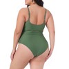 Agnes Orinda Women's Plus Size Cutout High Waisted Tummy Control One Piece Swimsuit - 4 of 4