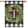Wreath Monogram T Double-Sided House Flag Everyday 28" x 40" Briarwood Lane - 2 of 4
