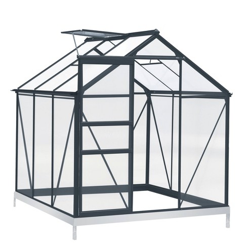 Veikous Pg0101-08 6x6in Polycarbonate Greenhouse, Gray : Target