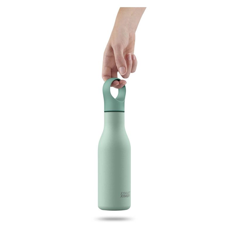 Joseph Joseph 17oz Vacuum Insulated Stainless Steel Water Bottle with Carrying Loop Green, 6 of 10