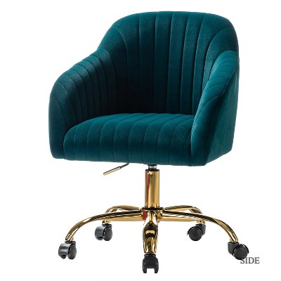 Yaheetech Modern Velvet Desk Chair Soft Height-adjustable 360°swivel  Computer Chair : Target