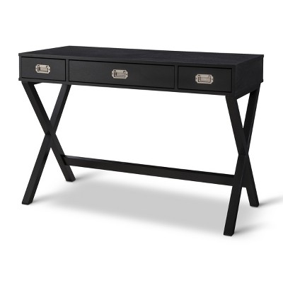 Campaign Wood Writing Desk with Drawers Black - Threshold&#8482;