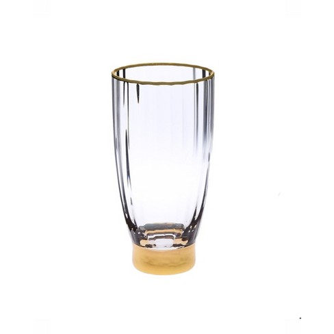 Twine Aqua Bubble Gold Rimmed Glass Tumblers - Tinted Water