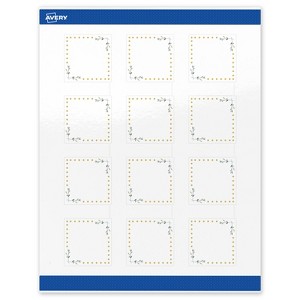Avery 2" x 2" Labels, Gold Dots with Green Florals, 120 ct - 1 of 4